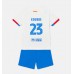 Barcelona Jules Kounde #23 Dětské Oblečení Venkovní Dres 2023-24 Krátkým Rukávem (+ trenýrky)